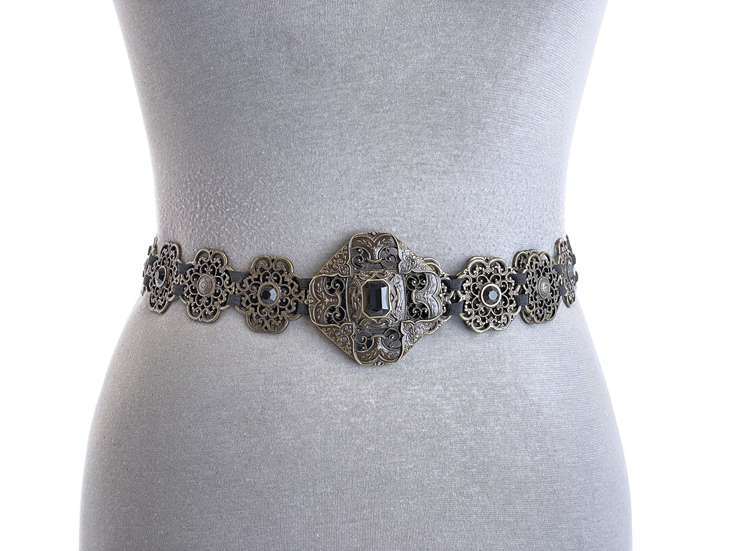 SUZI ROHER BELT Glam Suzi Roher Gold Framed Adjustable Belt. Waist 32 main image 3