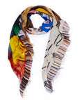 Multicoloured scarf with abstract patterns all about the Beats Per Minute. Your heart and music,
