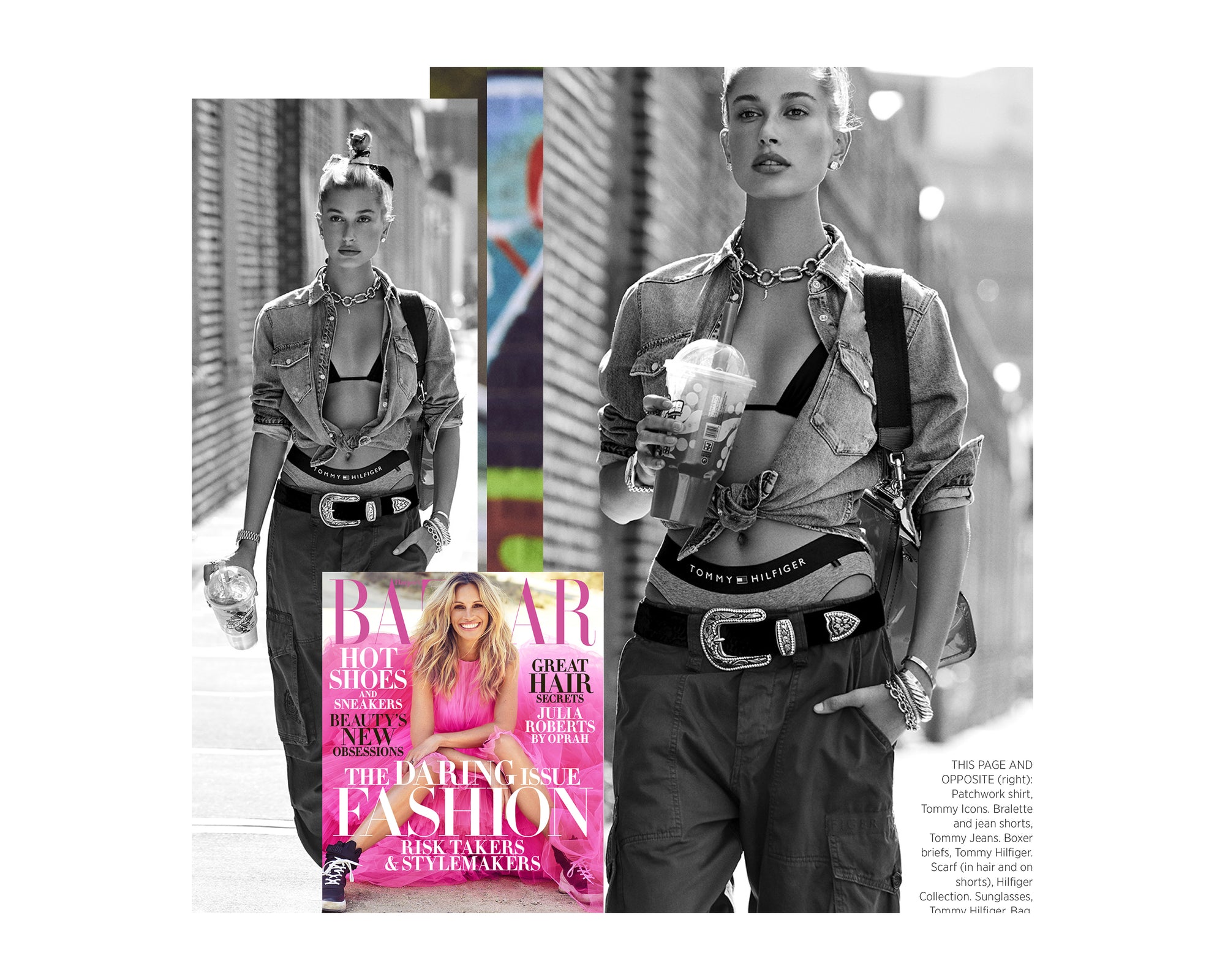 Hailey Baldwin in Suzi Roher Belt Graces Harper's Bazar!
