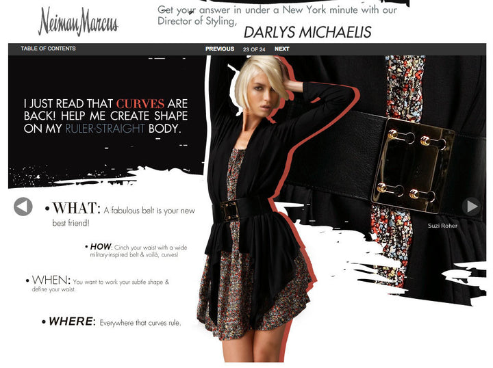 Suzi Roher Featured On Neiman Marcus Daryls Michaelis Get Your Curve On