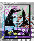 Lauren" by SUZI ROHER is a vibrant pop art collage with a stylized portrait and layered floral and polka dot patterns—ideal for giclee prints.