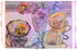 The Lily, I Love Tea scarf by SUZI ROHER features a pastel tea set with cups, saucer, glass, flowers, and lemon slice. “I love tea” repeats in white text on top and bottom for an elegant everyday look.
