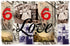 A collage titled “Lily, Number 6” by SUZI ROHER features vintage photos, the word “Love” in black script, bold red number sixes inspired by numerology, and layered fragments of old newspaper clippings.