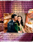 A man and woman in formal Civil War–era clothing sit together in an elegant room, with the script text “Scarlett” and the SUZI ROHER brand name featured in the background.