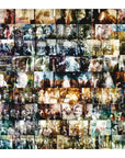 Rita's Wedding" by SUZI ROHER is a fine paper collage of vintage film stills and photos—group gatherings, couples, weddings, and portraits—all with a nostalgic cinematic vibe, ideal for archival giclee prints.
